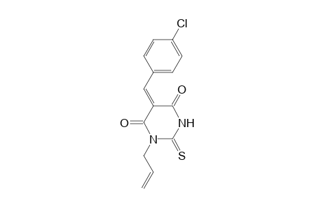 (5E)-1-allyl-5-(4-chlorobenzylidene)-2-thioxo-hexahydropyrimidine-4,6-quinone