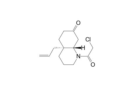 7(1H)-Quinolinone,1-(chloroacetyl)octahydro-4a-(2-propenyl)-, trans-(.+-.)-