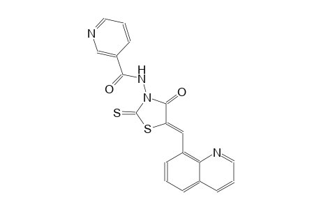 3-pyridinecarboxamide, N-[(5Z)-4-oxo-5-(8-quinolinylmethylene)-2-thioxothiazolidinyl]-
