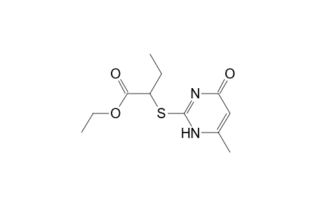 Butanoic acid, 2-[(1,4-dihydro-6-methyl-4-oxo-2-pyrimidinyl)thio]-, ethyl ester