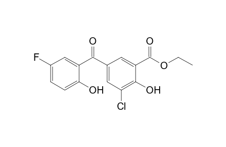 Ethyl 3-chloro-2-hydroxy-5-(2'-hydroxy-5'-fluorobenzoyl)-benzoate