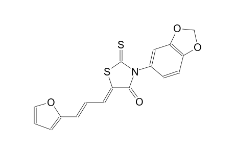 (5Z)-3-(1,3-benzodioxol-5-yl)-5-[(2E)-3-(2-furyl)-2-propenylidene]-2-thioxo-1,3-thiazolidin-4-one