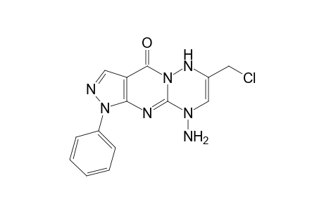 9-Amino-7-chloromethyl-1-phenyl-6,9-dihydropyrazolo[3',4',4,5]pyrimido[1,2-b] [1,2,4]triazin-4-(1H)-one
