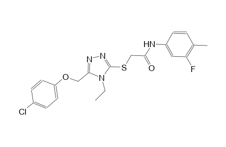 2-({5-[(4-chlorophenoxy)methyl]-4-ethyl-4H-1,2,4-triazol-3-yl}sulfanyl)-N-(3-fluoro-4-methylphenyl)acetamide