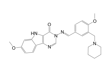 7-methoxy-3-({(E)-[4-methoxy-3-(1-piperidinylmethyl)phenyl]methylidene}amino)-3,5-dihydro-4H-pyrimido[5,4-b]indol-4-one