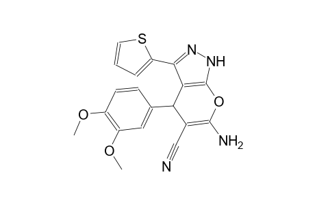 6-Amino-4-(3,4-dimethoxyphenyl)-3-(2-thienyl)-2,4-dihydropyrano[2,3-c]pyrazole-5-carbonitrile