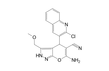 6-Amino-4-(2-chloro-3-quinolinyl)-3-(methoxymethyl)-2,4-dihydropyrano[2,3-c]pyrazole-5-carbonitrile