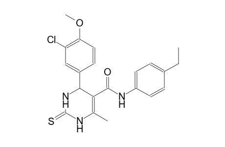 4-(3-chloro-4-methoxyphenyl)-N-(4-ethylphenyl)-6-methyl-2-thioxo-1,2,3,4-tetrahydro-5-pyrimidinecarboxamide