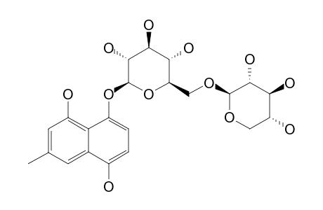 7-METHYL-1,4,5-TRIHYDROXY-NAPHTHALENE-4-O-(6'-O-BETA-XYLOPYRANOSYL)-BETA-GLUCOPYRANOSIDE