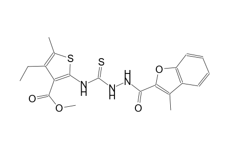 methyl 4-ethyl-5-methyl-2-[({2-[(3-methyl-1-benzofuran-2-yl)carbonyl]hydrazino}carbothioyl)amino]-3-thiophenecarboxylate