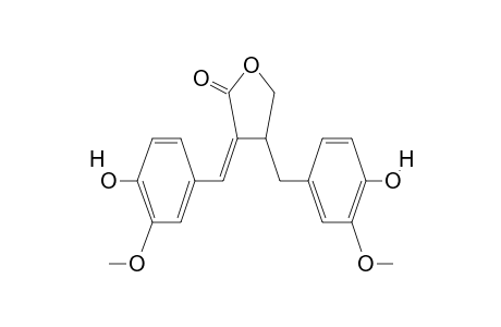 (3Z)-4-(4-hydroxy-3-methoxy-benzyl)-3-(4-hydroxy-3-methoxy-benzylidene)tetrahydrofuran-2-one
