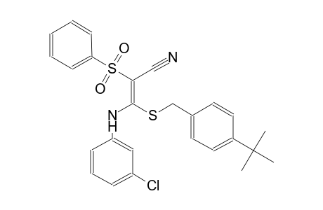 2-propenenitrile, 3-[(3-chlorophenyl)amino]-3-[[[4-(1,1-dimethylethyl)phenyl]methyl]thio]-2-(phenylsulfonyl)-, (2E)-