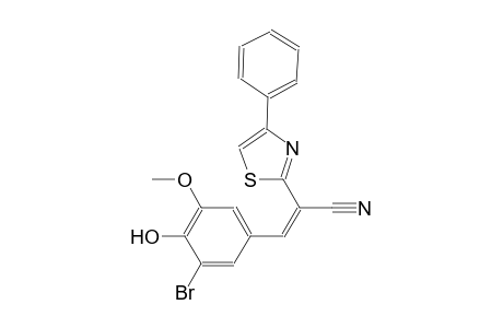 (2Z)-3-(3-bromo-4-hydroxy-5-methoxyphenyl)-2-(4-phenyl-1,3-thiazol-2-yl)-2-propenenitrile