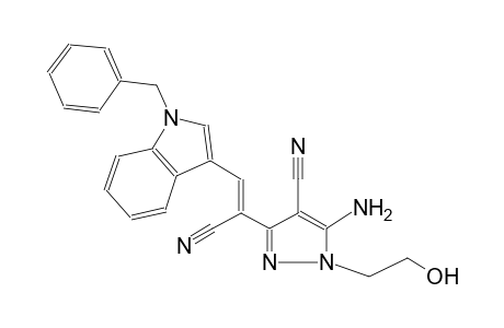 5-amino-3-[(Z)-2-(1-benzyl-1H-indol-3-yl)-1-cyanoethenyl]-1-(2-hydroxyethyl)-1H-pyrazole-4-carbonitrile