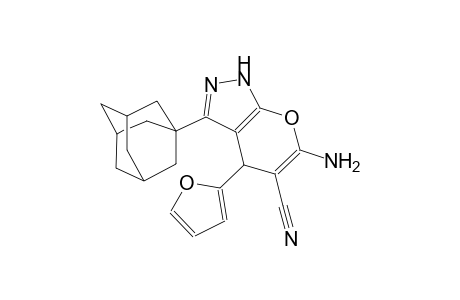 pyrano[2,3-c]pyrazole-5-carbonitrile, 6-amino-4-(2-furanyl)-1,4-dihydro-3-tricyclo[3.3.1.1~3,7~]dec-1-yl-