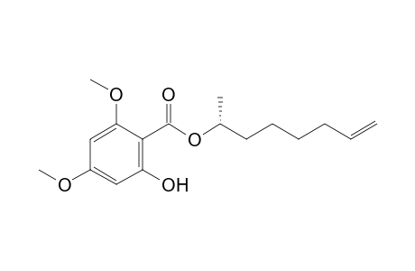(R)-(-)-4,6-Dimethoxy-2-hydroxybenzoic acid 1-methyl-hept-6-enyl ester