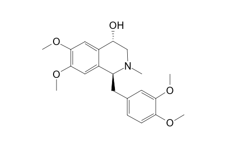 (+)-(1S,4S)-6,7-Dimethoxy-1-(3,4-dimethoxybenzyl)-2-methyl-1,2,3,4-tetrahydroisoquinolin-4-ol