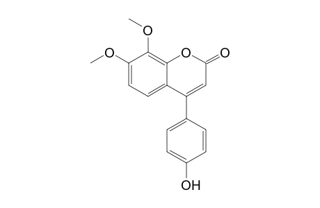 4-(4-hydroxyphenyl)-7,8-dimethoxy-1-benzopyran-2-one