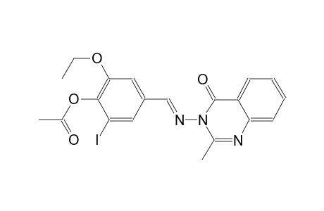 2-ethoxy-6-iodo-4-{(E)-[(2-methyl-4-oxo-3(4H)-quinazolinyl)imino]methyl}phenyl acetate