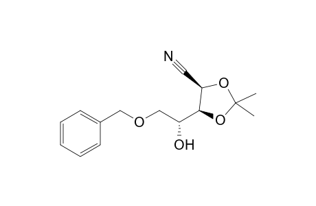 (4R,5S)-2,2-dimethyl-5-[(1R)-1-oxidanyl-2-phenylmethoxy-ethyl]-1,3-dioxolane-4-carbonitrile