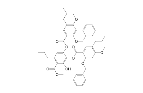 Benzoic acid, 2-hydroxy-3,4-bis[[4-methoxy-2-(phenylmethoxy)-6-propylbenzoyl]oxy]-6-propyl-, methyl ester