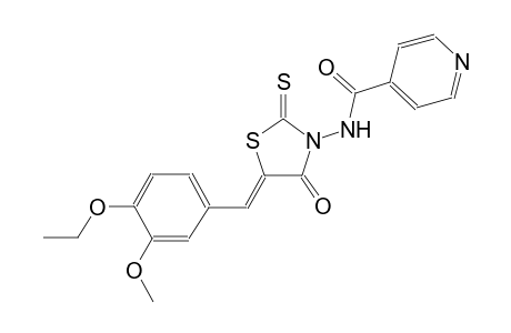 N-[(5Z)-5-(4-ethoxy-3-methoxybenzylidene)-4-oxo-2-thioxo-1,3-thiazolidin-3-yl]isonicotinamide