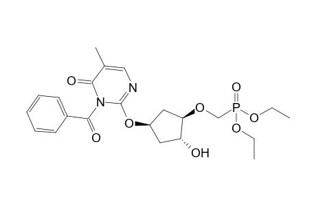 2-O-[(1'.beta.,3'.alpha.,4'.beta.)-4'-(Diethylphosphono)methoxy-3'-hydroxycyclopentyl]-3-N-benzoylthymine