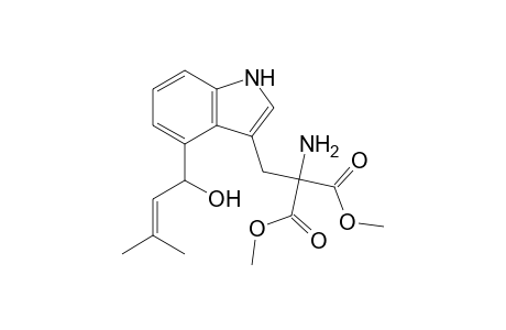 Propanedioic acid, amino[[4-(1-hydroxy-3-methyl-2-butenyl)-1H-indol-3-yl]methyl]-, dimethyl ester, (.+-.)-