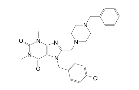 8-[(4-benzyl-1-piperazinyl)methyl]-7-(4-chlorobenzyl)-1,3-dimethyl-3,7-dihydro-1H-purine-2,6-dione