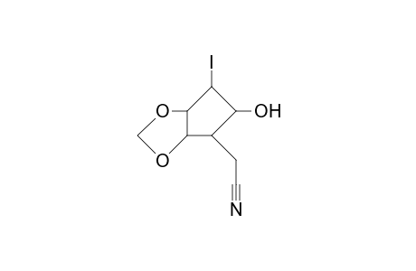 3-Cyanomethyl-2-hydroxy-1-iodo-4,5-methylenedioxy-cyclopentane