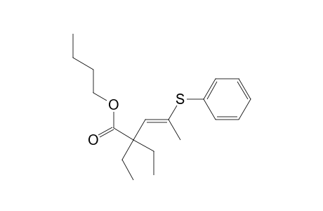 3-Pentenoic acid, 2,2-diethyl-4-(phenylthio)-, butyl ester, (E)-