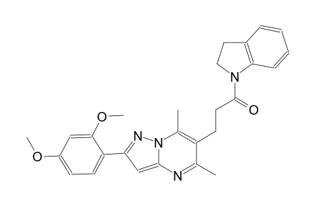pyrazolo[1,5-a]pyrimidine, 6-[3-(2,3-dihydro-1H-indol-1-yl)-3-oxopropyl]-2-(2,4-dimethoxyphenyl)-5,7-dimethyl-