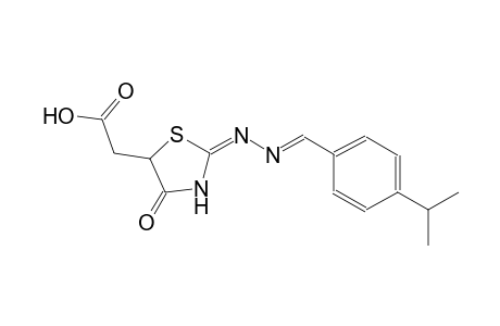 {(2E)-2-[(2E)-2-(4-isopropylbenzylidene)hydrazono]-4-oxo-1,3-thiazolidin-5-yl}acetic acid