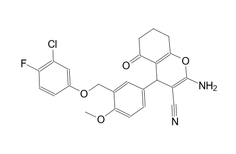 2-amino-4-{3-[(3-chloro-4-fluorophenoxy)methyl]-4-methoxyphenyl}-5-oxo-5,6,7,8-tetrahydro-4H-chromene-3-carbonitrile