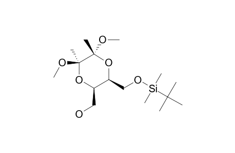 (-)-(2S,3R,5R,6R)-2-TERT.-BUTYLDIMETHYLSILYLOXYMETHANOL-3-METHANOL-5,6-DIMETHOXY-5,6-DIMETHYL-1,4-DIOXANE