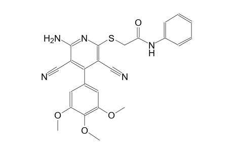 2-{[6-amino-3,5-dicyano-4-(3,4,5-trimethoxyphenyl)-2-pyridinyl]sulfanyl}-N-phenylacetamide