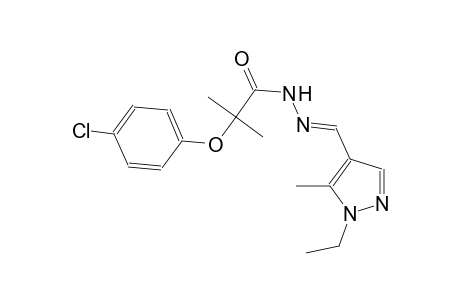 2-(4-chlorophenoxy)-N'-[(E)-(1-ethyl-5-methyl-1H-pyrazol-4-yl)methylidene]-2-methylpropanohydrazide