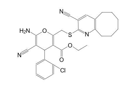 4H-pyran-3-carboxylic acid, 6-amino-4-(2-chlorophenyl)-5-cyano-2-[[(3-cyano-5,6,7,8,9,10-hexahydrocycloocta[b]pyridin-2-yl)thio]methyl]-, ethyl ester