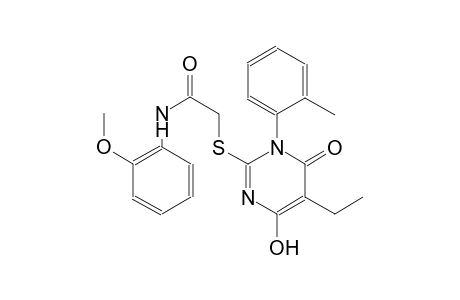 2-{[5-ethyl-4-hydroxy-1-(2-methylphenyl)-6-oxo-1,6-dihydro-2-pyrimidinyl]sulfanyl}-N-(2-methoxyphenyl)acetamide