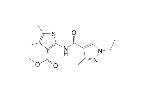 methyl 2-{[(1-ethyl-3-methyl-1H-pyrazol-4-yl)carbonyl]amino}-4,5-dimethyl-3-thiophenecarboxylate