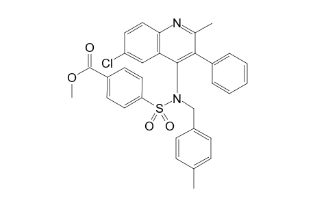 Methyl 4-(N-(6-chloro-2-methyl-3-phenylquinolin-4-yl)-N-(4-methylbenzyl)sulfamoyl)benzoate