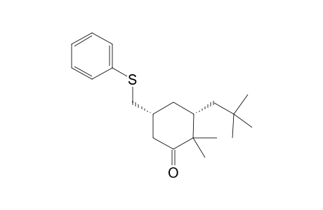 (cis)-3-(2',2'-Dimethylpropyl)-2,2-dimethyl-5-[(phenylthio)methyl]-cyclohexanone