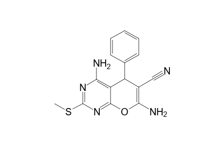 4,7-Diamino-2-(methylsulfanyl)-5-phenyl-5H-pyrano[2,3-d]pyrimidine-6-carbonitrile