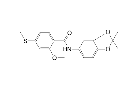 N-(2,2-Dimethyl-1,3-benzodioxol-5-yl)-2-methoxy-4-(methylsulfanyl)benzamide
