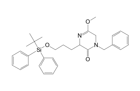 2(1H)-Pyrazinone, 3-[3-[[(1,1-dimethylethyl)diphenylsilyl]oxy]propyl]-3,6-dihydro-5-methoxy-1-(phenylmethyl)-, (.+-.)-