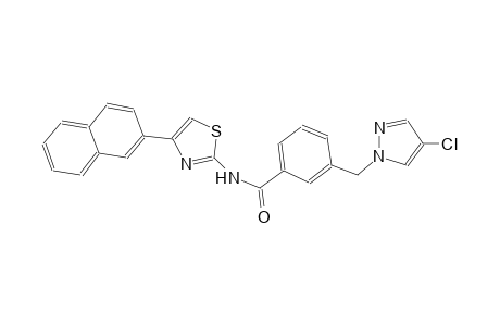 3-[(4-chloro-1H-pyrazol-1-yl)methyl]-N-[4-(2-naphthyl)-1,3-thiazol-2-yl]benzamide