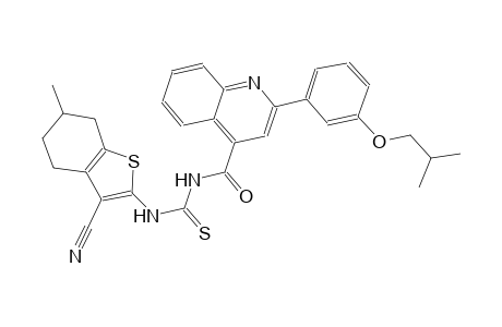 N-(3-cyano-6-methyl-4,5,6,7-tetrahydro-1-benzothien-2-yl)-N'-{[2-(3-isobutoxyphenyl)-4-quinolinyl]carbonyl}thiourea
