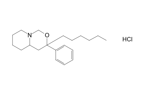 hexahydro-3-hexyl-3-phenyl-1H,3H-pyrido[1,2-c][1,3]oxazine, hydrochloride