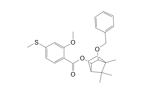 Benzoic acid, 2-methoxy-4-(methylthio)-, 4,7,7-trimethyl-3-(phenylmethoxy)bicyclo[2.2.1]hept-2-yl ester, (exo,exo)-(-)-