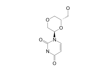 2',5'-ANHYDRO-2',3'-SECOURIDINE;1-[(2R,6S)-6-(HYDROXYMETHYL)-1,4-DIOXAN-2-YL]-URACIL